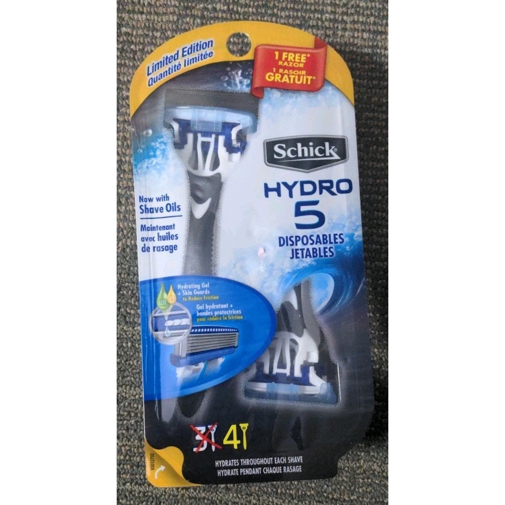 Schick Hydro 5 Men's Disposable Razors 4 Count Discontinued Limited Edition